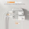 imageMulti Plug Outlet Extender TESSAN Outlet Splitter with 8 Sockets and 3 USB 1 USB C Wall Surge Protector with Power Switch 3 Sided Multiple Wall Plug Extender for Home Dorm Room OfficeWhiteGrey