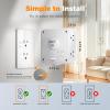 imageMulti Plug Outlet Extender TESSAN Outlet Splitter with 8 Sockets and 3 USB 1 USB C Wall Surge Protector with Power Switch 3 Sided Multiple Wall Plug Extender for Home Dorm Room OfficeWhite