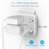 imageMulti Plug Outlet Extender TESSAN Surge Protector Splitter with 3 USB 1 USB C Port Wall Charger Multiple Expander for Travel Home College Dorm RoomWithout USB