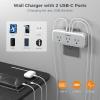 imageMulti Plug Outlet Extender USB C Wall Charger TESSAN Wall Plug Splitter with 5 Outlets and 3 USB Electrical Power Expander with Surge Protector Spaced for Home Office Dorm RoomGray