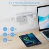 imageMulti Plug Outlet Extender USB C Wall Charger TESSAN Wall Plug Splitter with 5 Outlets and 3 USB Electrical Power Expander with Surge Protector Spaced for Home Office Dorm RoomGray
