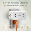 imageMulti Plug Outlet Splitter TESSAN 4 Wall Outlet Extender with 3 USB Wall Charger1 USB C Surge Protecter 900J Widely Spaced Multiple Plug ExpanderGrey with Surge Protector