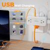 imageMulti Plug Outlet Splitter TESSAN 4 Wall Outlet Extender with 3 USB Wall Charger1 USB C Surge Protecter 900J Widely Spaced Multiple Plug ExpanderGrey White with Surge Protector