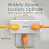 imageMulti Plug Outlet Splitter TESSAN 4 Wall Outlet Extender with 3 USB Wall Charger1 USB C Surge Protecter 900J Widely Spaced Multiple Plug ExpanderGrey with Surge Protector