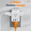 imageMulti Plug Outlet Splitter with USB TESSAN 4 Electrical Outlet Extender Surge Protector with 3 USB Wall Charger Blocks Multiple Plug Expander Box for Home Office Dorm Room EssentialsWhite
