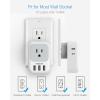 imageMultiple Plug Outlet Splitter with USB Wall Charger TESSAN 4 Electrical Outlet Extender with 3 USB Ports Wall Charger Block for Cruise Dorm Essentials Home Office 2 Pack