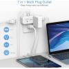 imageOutlet Extender Surge Protector TESSAN Multi Plug Splitter with 4 Electrical Outlets 3 USB Ports 1 USB C Multiple Wall Plug Expander for Home Office Kitchen Dorm Room WhiteWhite with Surge Protector