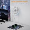 imageOutlet Extender Surge Protector TESSAN Multi Plug Splitter with 4 Electrical Outlets 3 USB Ports 1 USB C Multiple Wall Plug Expander for Home Office Kitchen Dorm Room WhiteWhite with Surge Protector