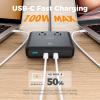 imagePD 130W Charging Station for Multiple Devices TESSAN 8in1 USB C Charger Block Compatible with iPhone 1615 MacBook Tablet Charging Dock with 3 USBC 2 USBA ampamp 3 AC Home Office Accessories5 Feet100W with 2AC