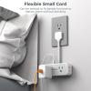 imageShort Extension Cord 6 inch TESSAN Thin Flat Plug Power Strip with 4 AC Outlets 3 USB 1 USB C Ports Silm Charging Station Desk Organizers for Home Bedroom Hotel Office Desktop Accessories