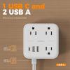 imageShort Extension Cord with Multiple Outlets 3 FT TESSAN Small Flat Plug Power Strip with 3 USB 1 USB C and Multi Outlets Surge Protector Charging Station for Office School Dorm Room EssentialsWhite