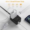 imageShort Power Strip 9 inch TESSAN Flat Plug Small Extension Cord with 3 Outlet Extender 3 USB 1 USBC Ports Desk Power Strip for Cruise Travel Office School Dorm Room EssentialsBlack