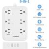 imageSmart Power Strip TESSAN WiFi Flat Plug Strip with 3 Smart Outlets and 3 USB Ports 6 Feet Extension Cord Only 24 GHz WiFi Compatible with Alexa and Google Home Whitewith power cord