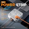 imageSurge Protector Power Strip 20W TESSAN Flat Plug Thin Extension Cord 6 FT Multiple Charging Station with 4 Outlets 4 USB2 USB C Mountable Surge Protection for Home Office Dorm Desk AccessoriesGrey