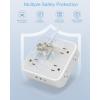 imageSurge Protector Power Strip TESSAN 15 FT White Extension Cord Flat Plug with 8 AC Outlets 3 USB Ports 1 USB C 900J Surge Protection 3 Sided Wall Mountable Outlet Extender for Office Dorm RoomGrey