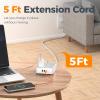 imageSurge Protector Power Strip TESSAN 15 FT White Extension Cord Flat Plug with 8 AC Outlets 3 USB Ports 1 USB C 900J Surge Protection 3 Sided Wall Mountable Outlet Extender for Office Dorm RoomGrey