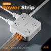 imageSurge Protector Power Strip TESSAN 15 FT White Extension Cord Flat Plug with 8 AC Outlets 3 USB Ports 1 USB C 900J Surge Protection 3 Sided Wall Mountable Outlet Extender for Office Dorm RoomGrey