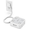 imageSurge Protector Power Strip TESSAN 15 FT White Extension Cord Flat Plug with 8 AC Outlets 3 USB Ports 1 USB C 900J Surge Protection 3 Sided Wall Mountable Outlet Extender for Office Dorm RoomGrey