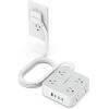 imageSurge Protector Power Strip TESSAN 15 FT White Extension Cord Flat Plug with 8 AC Outlets 3 USB Ports 1 USB C 900J Surge Protection 3 Sided Wall Mountable Outlet Extender for Office Dorm RoomGrey