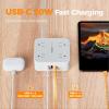 imageSurge Protector Power Strip TESSAN 15 FT White Extension Cord Flat Plug with 8 AC Outlets 3 USB Ports 1 USB C 900J Surge Protection 3 Sided Wall Mountable Outlet Extender for Office Dorm RoomGrey