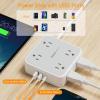 imageSurge Protector Power Strip TESSAN 15 FT White Extension Cord Flat Plug with 8 AC Outlets 3 USB Ports 1 USB C 900J Surge Protection 3 Sided Wall Mountable Outlet Extender for Office Dorm RoomGrey