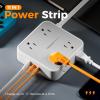 imageSurge Protector Power Strip TESSAN 15 FT White Extension Cord Flat Plug with 8 AC Outlets 3 USB Ports 1 USB C 900J Surge Protection 3 Sided Wall Mountable Outlet Extender for Office Dorm RoomGrey
