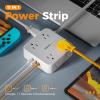imageSurge Protector Power Strip TESSAN 5 FT Flat Extension Cord with 8 AC Outlets 3 USB Ports 1 USB C 900 Joules Protection 3Sided Wall Plug Extender Desk Charging Station for Office Dorm10 FT
