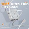 imageSurge Protector Power Strip TESSAN 5 FT Flat Extension Cord with 8 AC Outlets 3 USB Ports 1 USB C 900 Joules Protection 3Sided Wall Plug Extender Desk Charging Station for Office Dorm10 FT