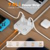 imageSurge Protector Power Strip TESSAN 5 ft Extension Cord Flat Plug with 4 Widely Outlets Indoor Desk Charging Station with Surge Protection for Home Office Supplies Dorm Room EssentialsWhite  Surge Protector