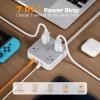imageSurge Protector Power Strip TESSAN 5 ft Extension Cord Flat Plug with 4 Widely Outlets Indoor Desk Charging Station with Surge Protection for Home Office Supplies Dorm Room EssentialsGrey  Surge Protector