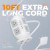 imageSurge Protector Power Strip Tower TESSAN 10 ft Flat Extension Cord with Multiple Outlets 8 AC Outlets 4 USB Ports 1 USB C Charging Station with Surge Protection for Home Office Dorm BlackGrey