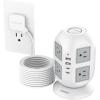 imageSurge Protector Power Strip Tower TESSAN 10 ft Flat Extension Cord with Multiple Outlets 8 AC Outlets 4 USB Ports 1 USB C Charging Station with Surge Protection for Home Office Dorm BlackGrey