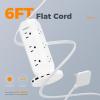 imageSurge Protector Power Strip Tower TESSAN Flat Plug Extension Cord 6 FT Charging Station with 9 Outlets and 4 USB2 USB C 900J Surge Protection for Office Home Dorm Room Desk Accessories