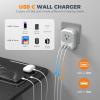 imageSwitzerland Power Adapter 2 Pack TESSAN Type J Adaptor with 4 Outlets 3 USB Charging Ports1 USB C Swiss Travel Plug for US to Switzerland Liechtenstein RwandaType J  Switzerland