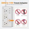imageTESSAN 220V to 110V Voltage Converter for Travel with 4 USB Ports 1 USB C 3 AC Outlet and EU UK AU IT in ZA International Power Adapter Step Down Transformer Outlet Converters White