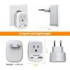imageTESSAN European Travel Plug Adapter Europe Power Adaptor with 2 USB Ports International Type C Outlet Charger for US to Most of EU Iceland Spain Italy France Germanywhitegrey