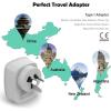 imageTESSAN European Travel Plug Adapter Europe Power Adaptor with 2 USB Ports International Type C Outlet Charger for US to Most of EU Iceland Spain Italy France Germanywhitegrey