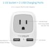 imageTESSAN European Travel Plug Adapter Europe Power Adaptor with 2 USB Ports International Type C Outlet Charger for US to Most of EU Iceland Spain Italy France GermanygraywhiteType H