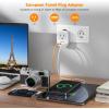 imageTESSAN European Travel Plug Adapter Europe Power Adaptor with 2 USB Ports International Type C Outlet Charger for US to Most of EU Iceland Spain Italy France Germanywhitegrey