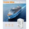 imageTESSAN European Travel Plug Adapter Type C Power Adaptor with 4 AC Outlets 3 USB Ports 2 USB C Europe Outlet Adapter for USA to EU Euro International Italy Iceland Spain France Greece GermanygraywhiteType L