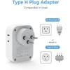 imageTESSAN European Travel Plug Adapter Type C Power Adaptor with 4 AC Outlets 3 USB Ports 2 USB C Europe Outlet Adapter for USA to EU Euro International Italy Iceland Spain France Greece GermanywhitegreyType H