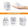 imageTESSAN European Travel Plug Adapter Type C Power Adaptor with 4 AC Outlets 3 USB Ports 2 USB C Europe Outlet Adapter for USA to EU Euro International Italy Iceland Spain France Greece GermanyGreyType G 2 USB C