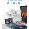 imageTESSAN European Travel Plug Adapter Type C Power Adaptor with 4 AC Outlets 3 USB Ports 2 USB C Europe Outlet Adapter for USA to EU Euro International Italy Iceland Spain France Greece GermanywhitegreyType H