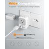 imageTESSAN European Travel Plug Adapter Type C Power Adaptor with 4 AC Outlets 3 USB Ports 2 USB C Europe Outlet Adapter for USA to EU Euro International Italy Iceland Spain France Greece GermanygreywhiteType J