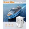 imageTESSAN European Travel Plug Adapter Type C Power Adaptor with 4 AC Outlets 3 USB Ports 2 USB C Europe Outlet Adapter for USA to EU Euro International Italy Iceland Spain France Greece GermanygreyType M