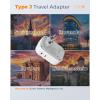 imageTESSAN European Travel Plug Adapter Type C Power Adaptor with 4 AC Outlets 3 USB Ports 2 USB C Europe Outlet Adapter for USA to EU Euro International Italy Iceland Spain France Greece GermanygreywhiteType J