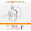 imageTESSAN European Travel Plug Adapter Type C Power Adaptor with 4 AC Outlets 3 USB Ports 2 USB C Europe Outlet Adapter for USA to EU Euro International Italy Iceland Spain France Greece GermanyGreyType I 2 USB C