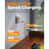 imageTESSAN European Travel Plug Adapter USB C 3 Pack US to Europe Plug Adaptor with 4 AC Outlets 3 USB Charging Ports Type C Power Adapter for USA to EU Euro Spain France Iceland Italy Germany GreecegraywhiteType G