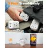 imageTESSAN European Travel Plug Adapter USB C 3 Pack US to Europe Plug Adaptor with 4 AC Outlets 3 USB Charging Ports Type C Power Adapter for USA to EU Euro Spain France Iceland Italy Germany GreecegraywhiteType G