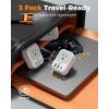 imageTESSAN European Travel Plug Adapter USB C 3 Pack US to Europe Plug Adaptor with 4 AC Outlets 3 USB Charging Ports Type C Power Adapter for USA to EU Euro Spain France Iceland Italy Germany GreeceGreyType G